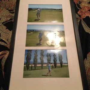 Old golf glass picture frame